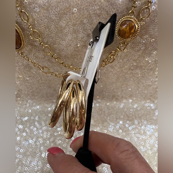 NWT Chico’s Animal double-sided long layering Necklace with earrings - Picture 5 of 11